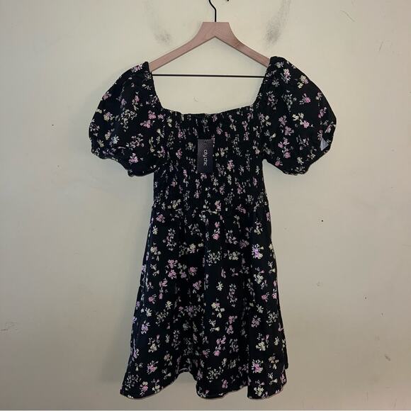 NWT CITY CHIC black summer denim ditsy dress M - Picture 7 of 7